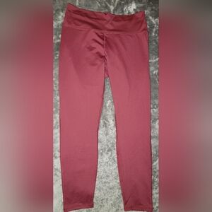 Fabletics Burgundy High-Waist Performance Leggings